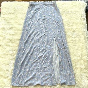 AE High Waisted Floral Slit Midi Skirt